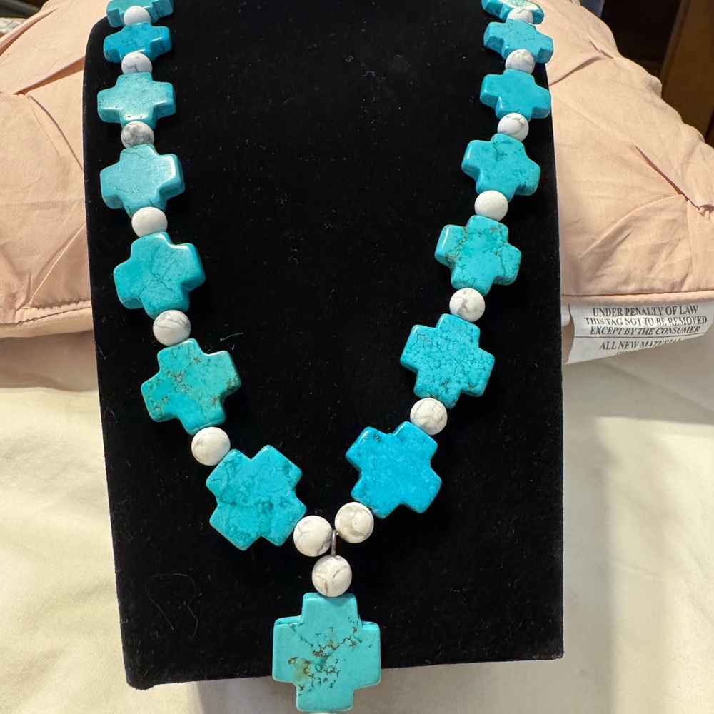 Handmade necklace with real stones, brand new